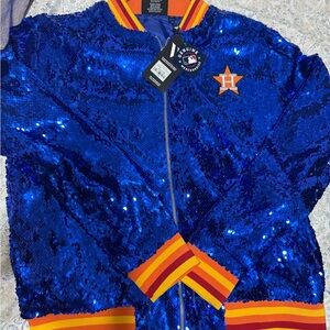 Blue Sequin Astros Jacket